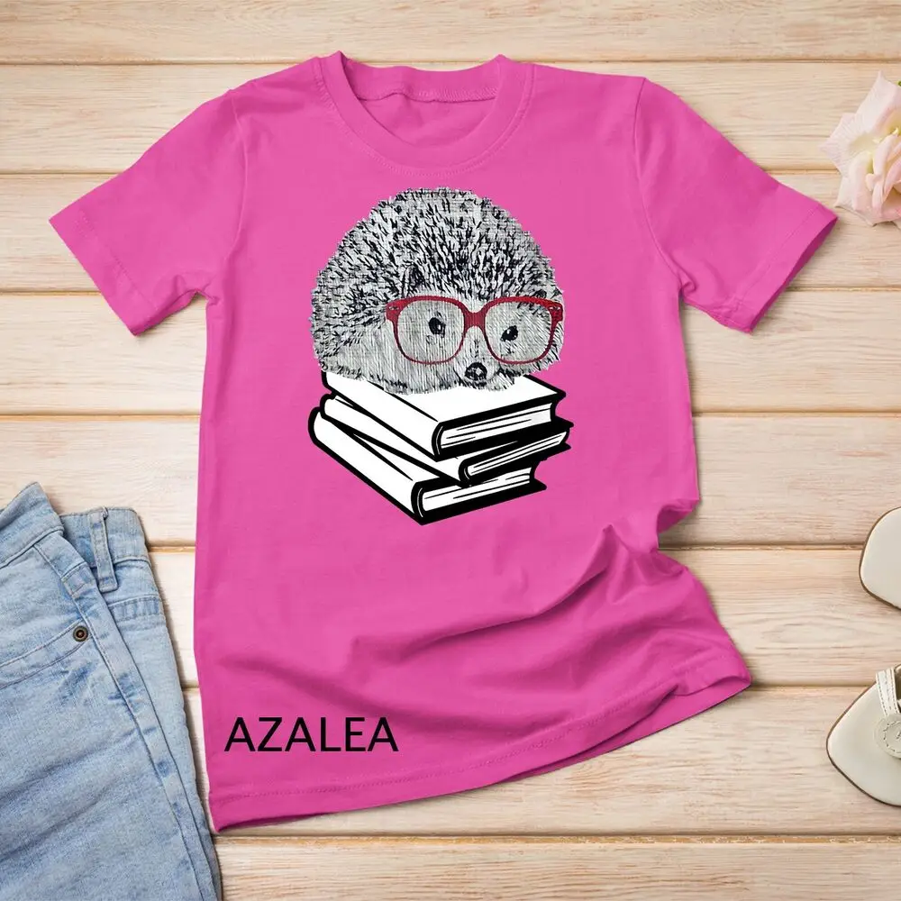 Hedgehog Love Books Glasses Lover Woman Nerd Gift Top Unisex T-shirt