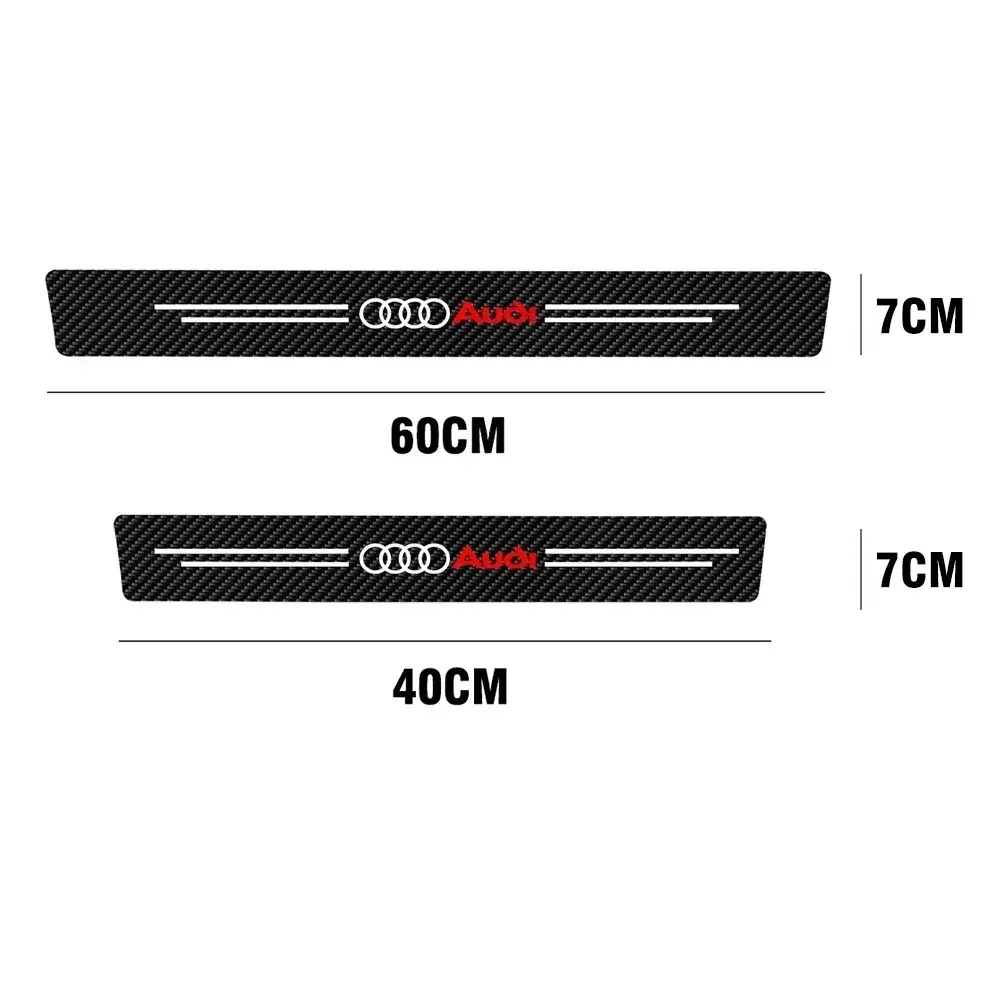 Car Sticker Trunk Door Sill Protector Anti-scratch Threshold Decals For Audi A3 A4 A6 A7 A8 Q3 Q5 Q7 Logo Carbon Fiber Strips