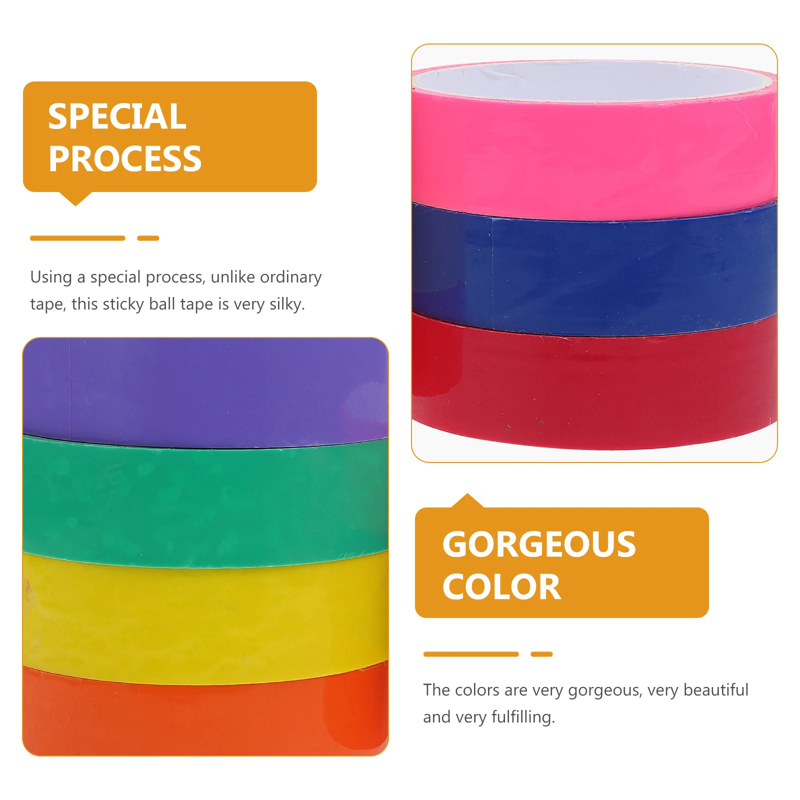 7 قطعة 7 لفات لزجة الكرة أشرطة حريري السلس شريط لاصق للمنزل مكتب الإجهاد الإغاثة الضغط تخفيف الضغط أشرطة #4