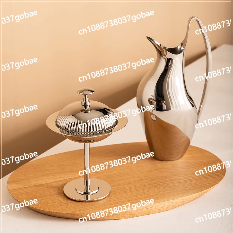 European stainless steel pudding cup light luxury afternoon tea dessert cup covered ice cream cup model room decorative ornament