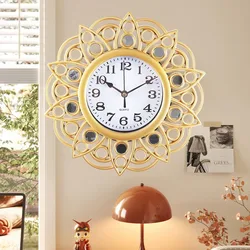 Vintage Wall Clock Room Design Round Silent Clocks Wall Mounted Wooden Carfts Decoration Silent Clocks Wall Art
