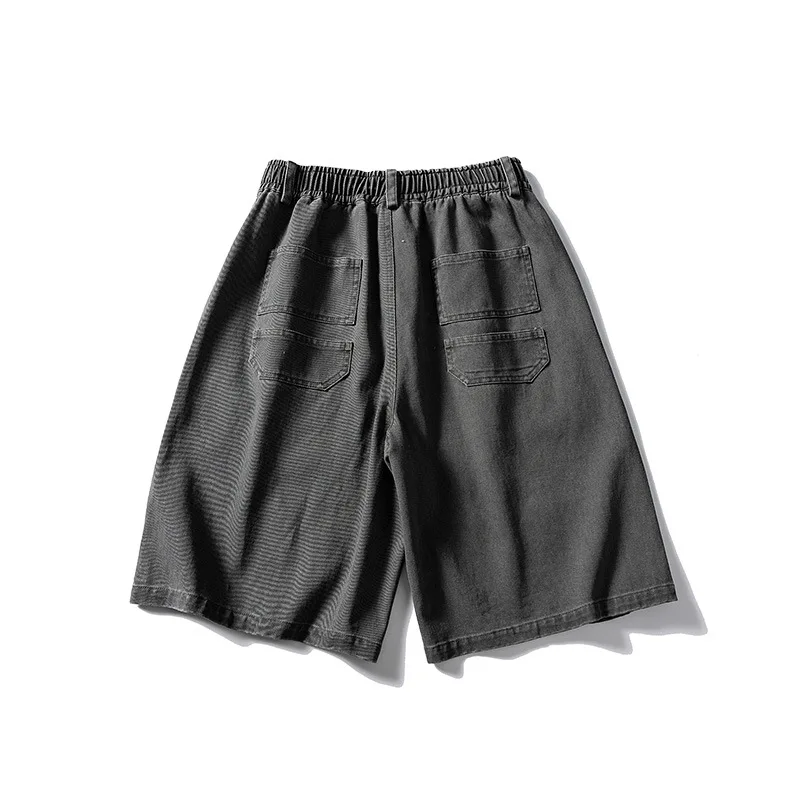 City Fanpin 2025 Summer European and American Classic All-match Basic Style New Heavy Solid Color Washed 7-point Pants