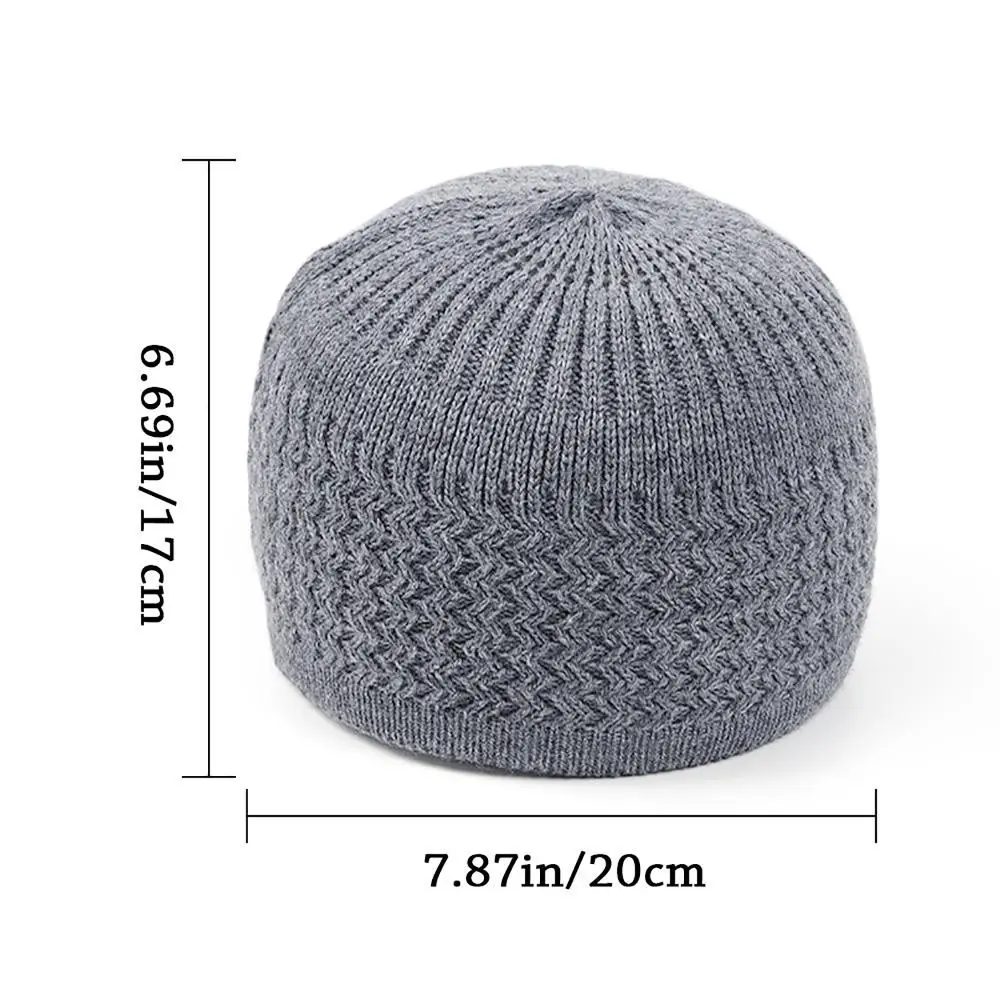 Fashion Wool Muslim Cap 10colors Winter Warm Mosque Hats Knitted Hat Male Female