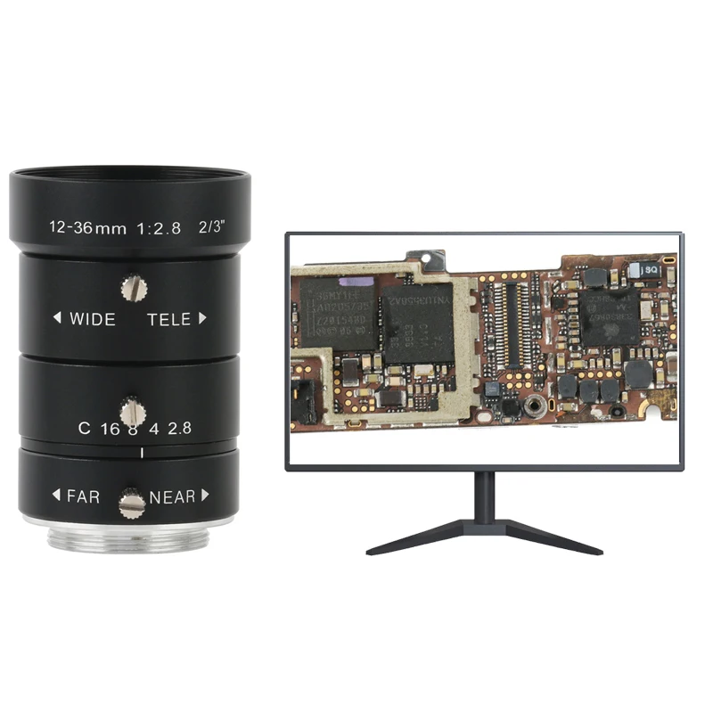 12-36mm Zoom CS C Mount Lens CCTV TV Zoom Video Shoot Microscopy Camera Lens Far Focus Long Focus Micro Focus Lens DIY Repair