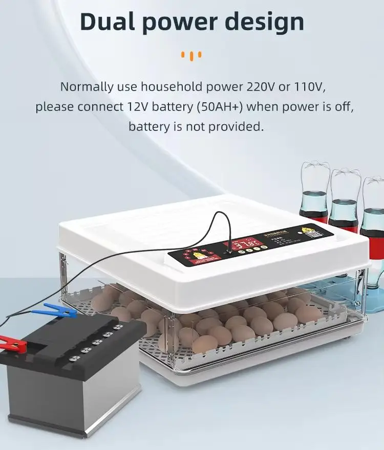 Fully Automatic 130 Capacity Egg Incubators Poultry Chicken Duck Quail Incubator Machine Small Egg Incubators view 6