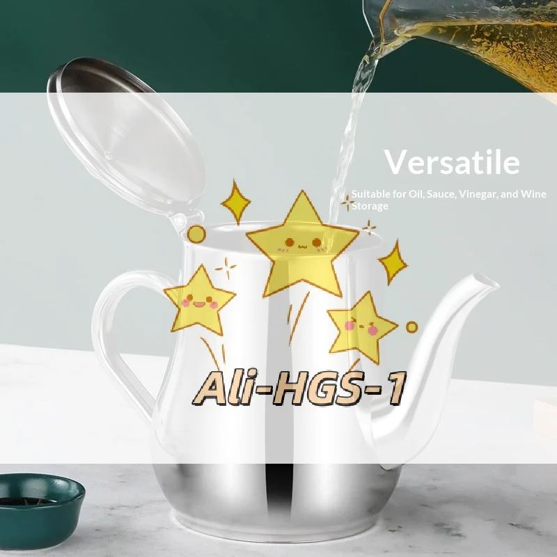 

Stainless Steel Leak-Proof Oil Dispenser - 16oz Kitchen Oil & Wine Pouring Bottle with Drip-Free Spout