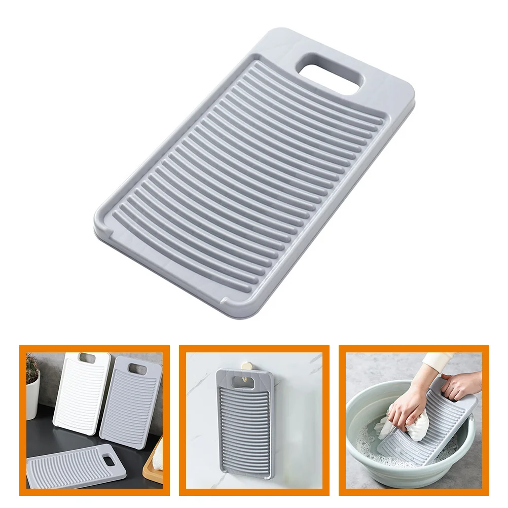 Wash Basin Washboard Anti-slip Hangable Laundry and Artifact (grey) for Clothes Miss