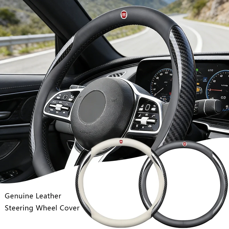 

Car Steering Wheel Covers Interior Anti-Slip For Fiat 500 500L 500X 124 Aegea MobiPanda Tipo Sedici Centoventi Fiorino Qubo Toro