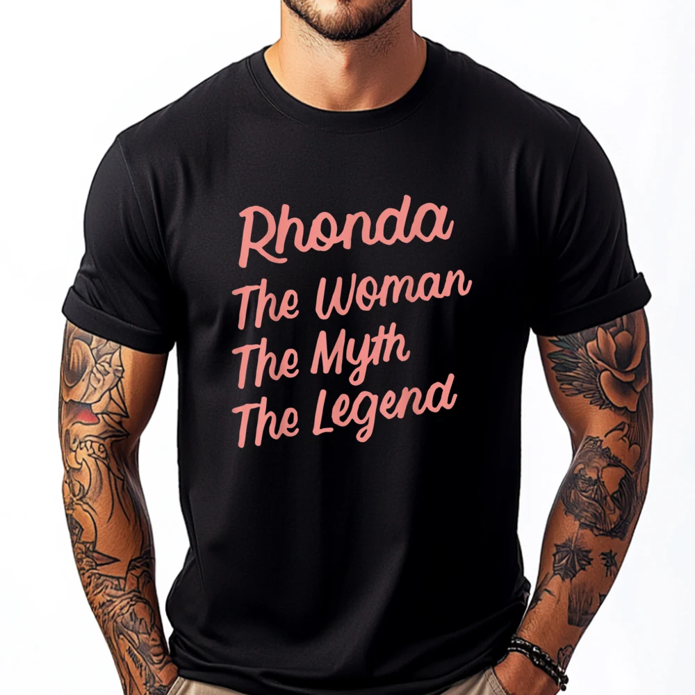 

Rhonda The Woman Myth Legend Personalized Name Birthday Plain T Shirts Wholesale Breathable Men's Clothing 2024