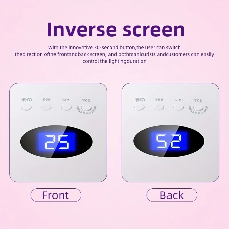 Wiederaufladbarer UV-LED-Nagellampentrockner mit HD-Display, intelligente Nageltrocknungslampe für schnelles Trocknen, Aushärtung aller Gel-Nagellack-Maniküre-Werkzeuge