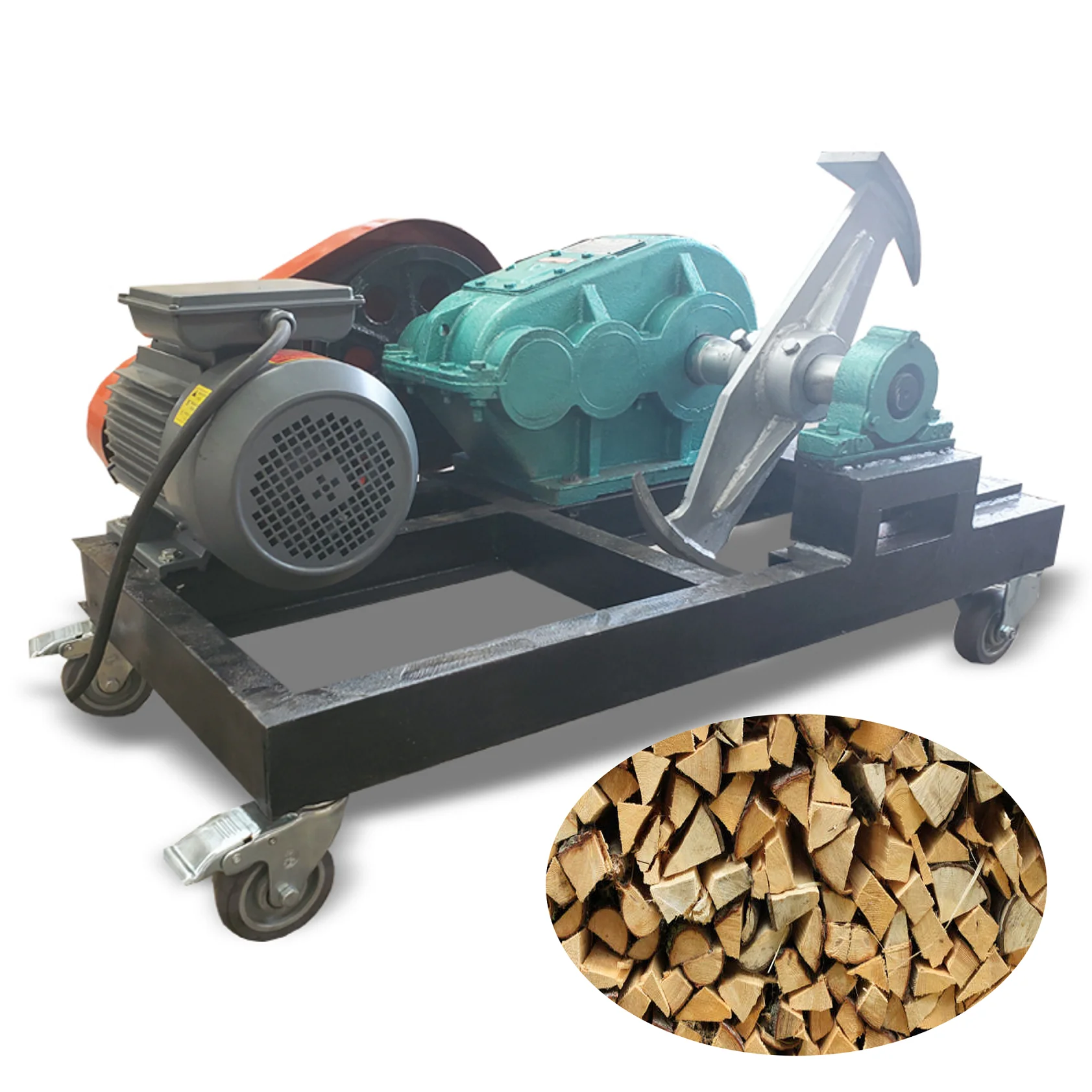 Three-phase electric high-speed chainsaw log splitter with manganese steel cutter head fire wood chipper