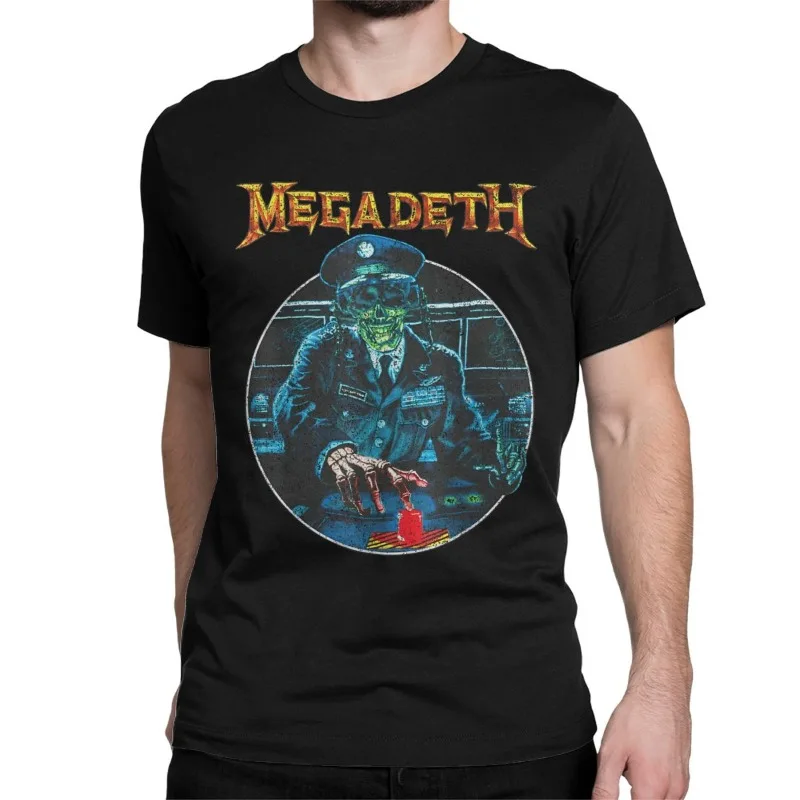 Novelty Rust in Peace Metal Rock Band T-Shirts Men Women Round Collar 100% Cotton T Shirt Megadeths Short Sleeve Tees Party Tops