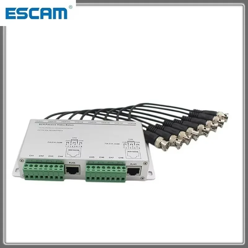 8Channels BNC to UTP Cat5/6 Adapter for CCTV Camera 720P 1080P DVR 8CH HD CVI TVI AHD Passive Balun Transceiver
