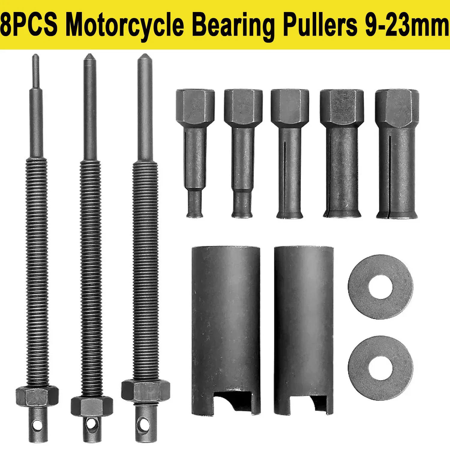 

10x Inner Bearing Puller Set Remover, Motorcycle Bearing Pullers 9-23mm Internal Bearing Removal Tool Kit, Bearing Extractor Kit