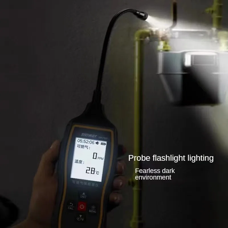 SNDWAY Propane CO Hexane Methane Leak Indicator Port Natural Gas Analyzer 0-100%LEL With Alarm SW-733A SW-733B