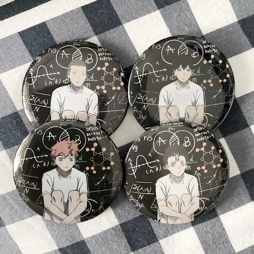 Anime haikyuu hinata shoyo tobio kageyama ryunosuke tanaka cosplay crachá broche de metal jóias corsage pino traje saco acessório