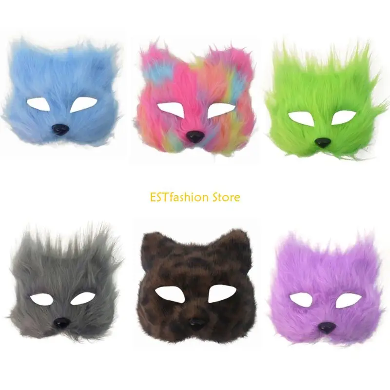 

Y5GC Lightweight Foxes Costume Mask Breathable Half Face Cover Detailed Craftsmanship Perfect For Parties And Drama