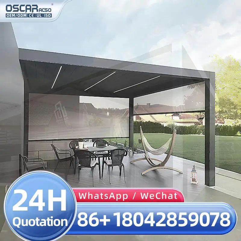 Remote Controlled Powder Coated Aluminum Louvre Pergola for Garden Patio Backyard pergola