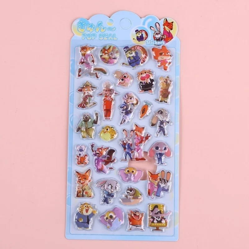 Diy louco zootopia cena 3d estereoscópico alívio diversão adesivos nick fox judy telefone caso material adesivos decorativos