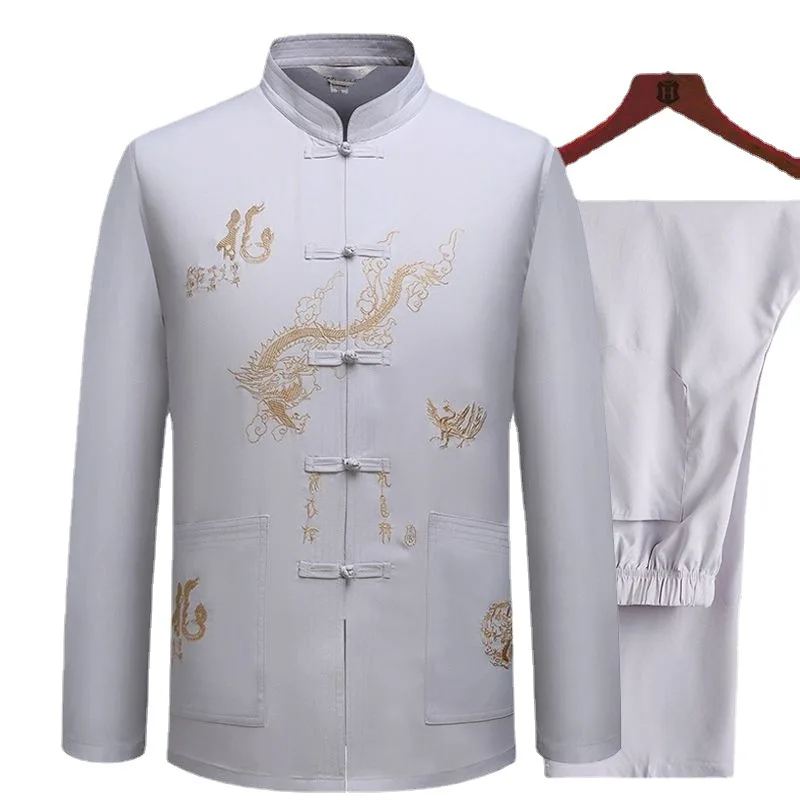 Traditional Kung Fu Tai Chi Cotton And Linen Tang Suit Uniform Men\'s Chinese Style Shirts Shirt And Blouses Jacket Clothing