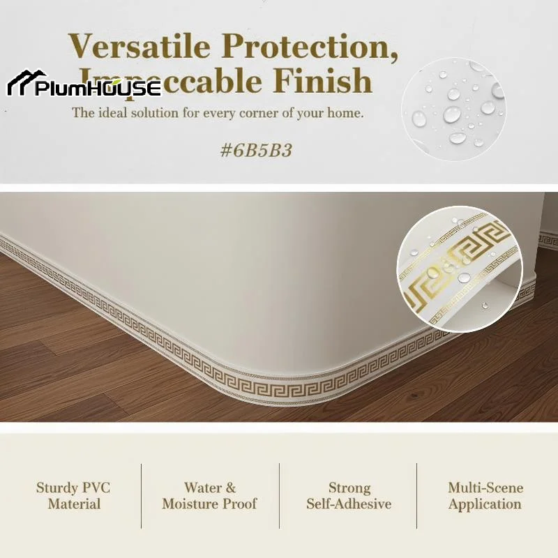 Wallpaper Design Wall Decor PVC Baseboard Wall Border Sticker Waterproof For Room Decor Wall Mounting Window Board Edge Line