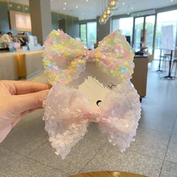 glitter sequin bowknot Hair Bows With Clip For Girls Colorful Hair Clips Hairpins Barrettes Kids Hair Accessories