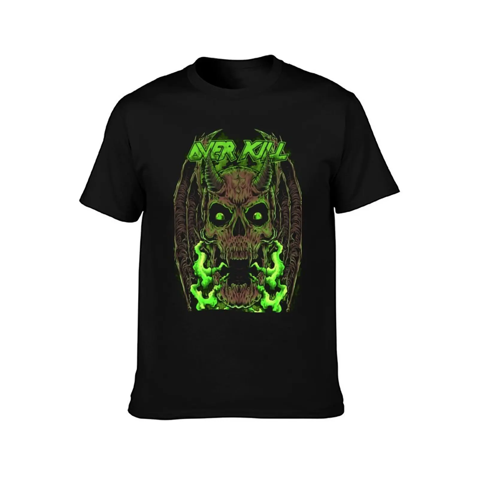 OVERKILL FEEL THE FIRE T-Shirt Art Pattern Printed Casual Top T-Shirt
