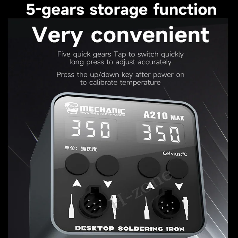 Imagem -06 - Mecânico-estação de Solda Inteligente A210 Max 100w Base de Punho Duplo Led Grande Display Adequado para Ponta de Solda C210