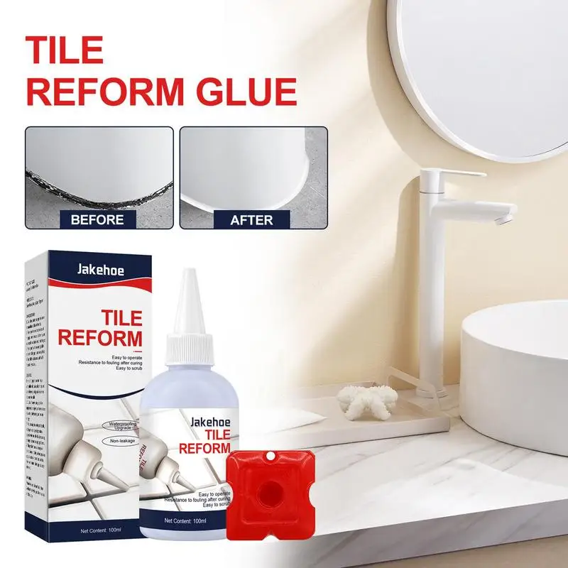 100ml Tile Gaps Repair Agent With Caulking Scraper Waterproof White Tile Refill Grout Mouldproof Filling Agent Grout Repair Kit