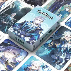 Cartes Druo Genshin Impact Anime Game avec boîte, cartes postales, Neufalse lette, Wriothesley, Géro, décorations de fête, jouet cadeau pour enfants, 50 pièces