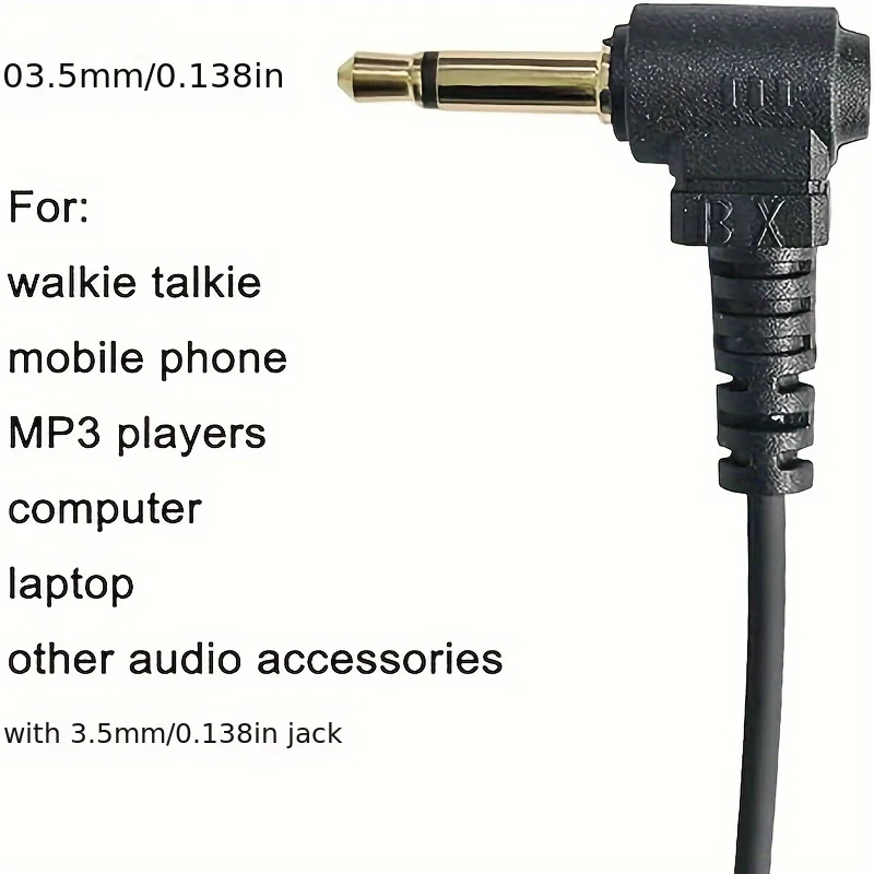 Ascolta solo auricolare 3.5mm Radio per Radio 3.5mm 1 Pin auricolare per Radio altoparlante del telefono Mic MP3 MP4 con tubo acustico