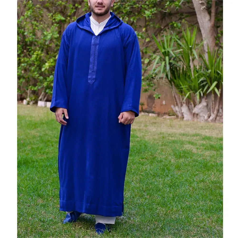 Autumn Muslim Men\'s Casual Jubba Thobe Abaya Tenue Musulmane Pour Homme Robe Islamic Robe Pakistani Arabian Casual Robe