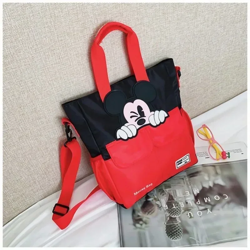 New Disney Mickey Cartoon Print Children's Tutorial Bag Primary School Handbag Large Capacity Shoulder Messenger Bag