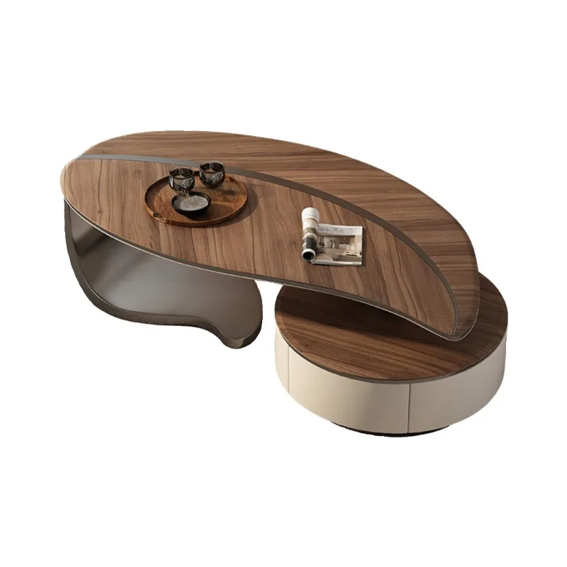 Solid wood rock slab creative special-shaped small apartment villa living room household coffee table