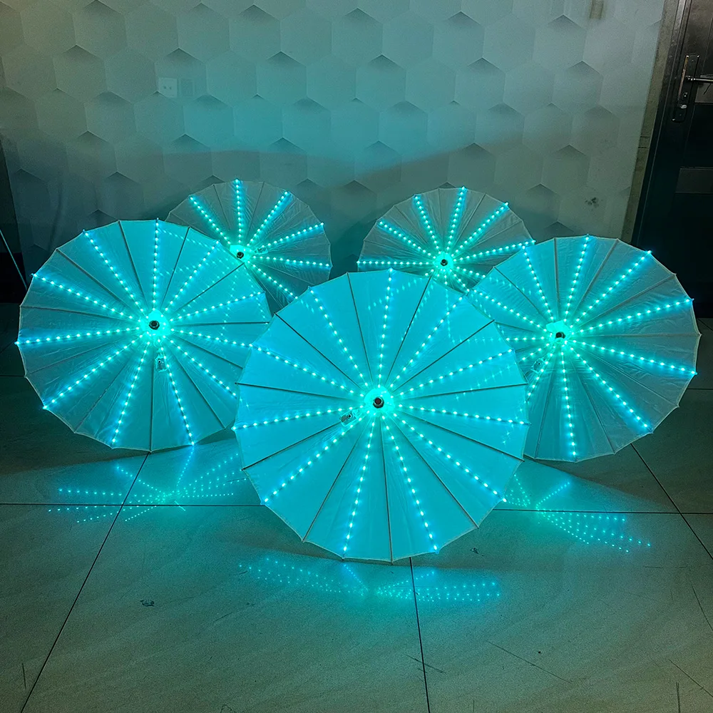 

LED light-emitting umbrella, bar Halloween performance umbrella, stage performance props, music festival performance umbrella
