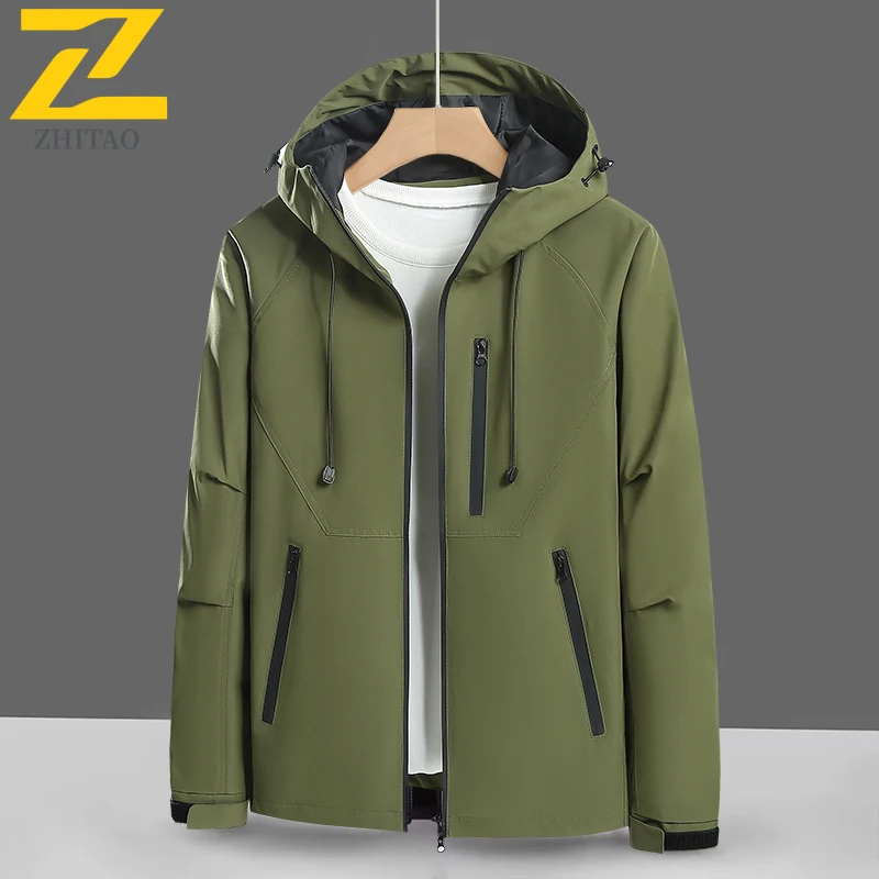 2025 Autumn Waterproof Jacket Men's High Quality Multi-pocket Hooded Windbreaker Male Travel Outdoor Camping Work Rainproof Coat