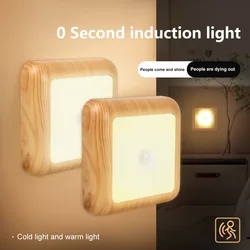 Sensor de movimento led night light alimentado por bateria gabinete noite lâmpada cabeceira luzes para casa armário iluminação fonte alimentação