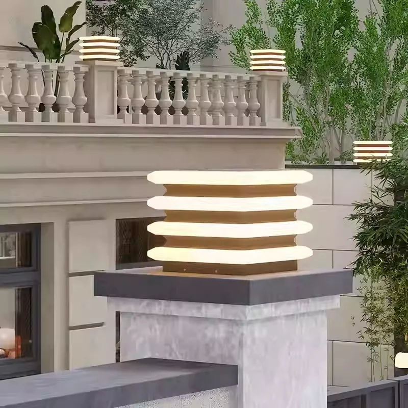 Lampada solare stigma Lampada da pilastro per porta villa impermeabile per esterni Lampada da pilastro da giardino