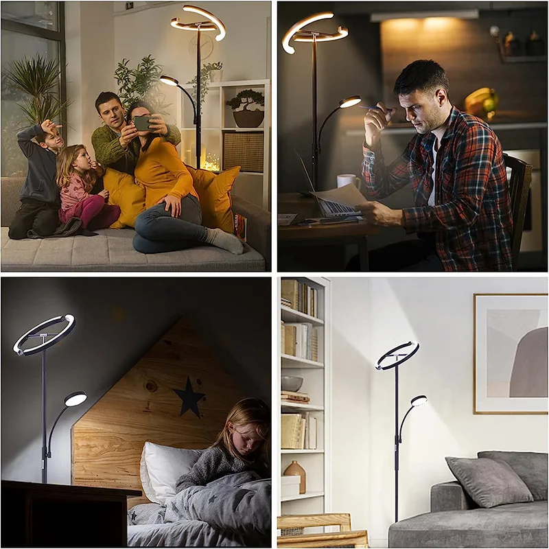 Creative Rotating Floor Lamp Living Room Bedroom Atmosphere Lamp LED Decorative Vertical Floor Light Modern Simple Home Lamp
