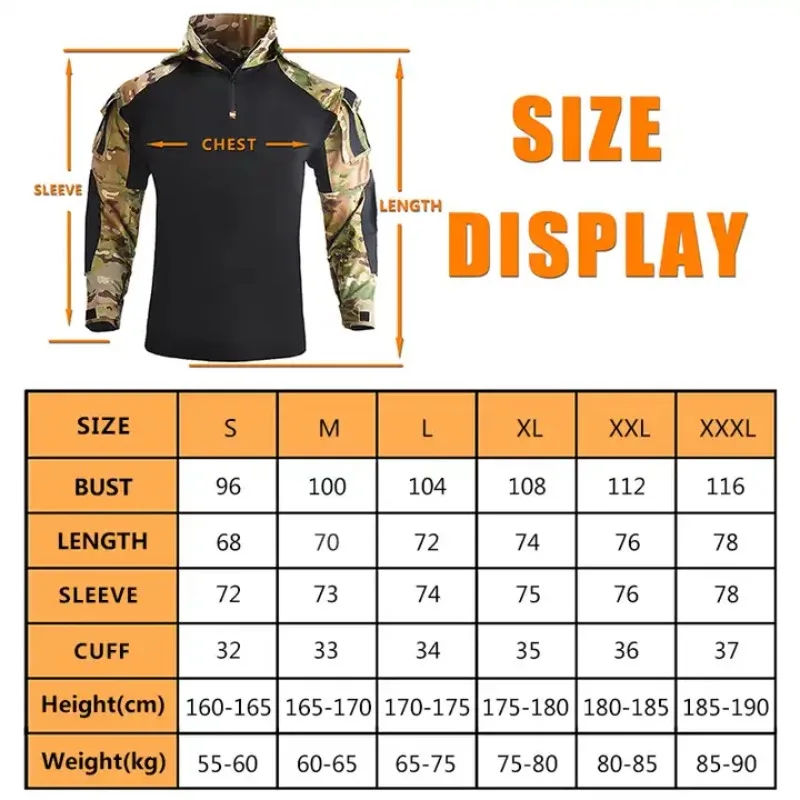 Outdoor Hunting Camouflage Multicam T-Shirt Męska koszulka treningowa na świeżym powietrzu Airsoft Paintball Camping Odzież myśliwska