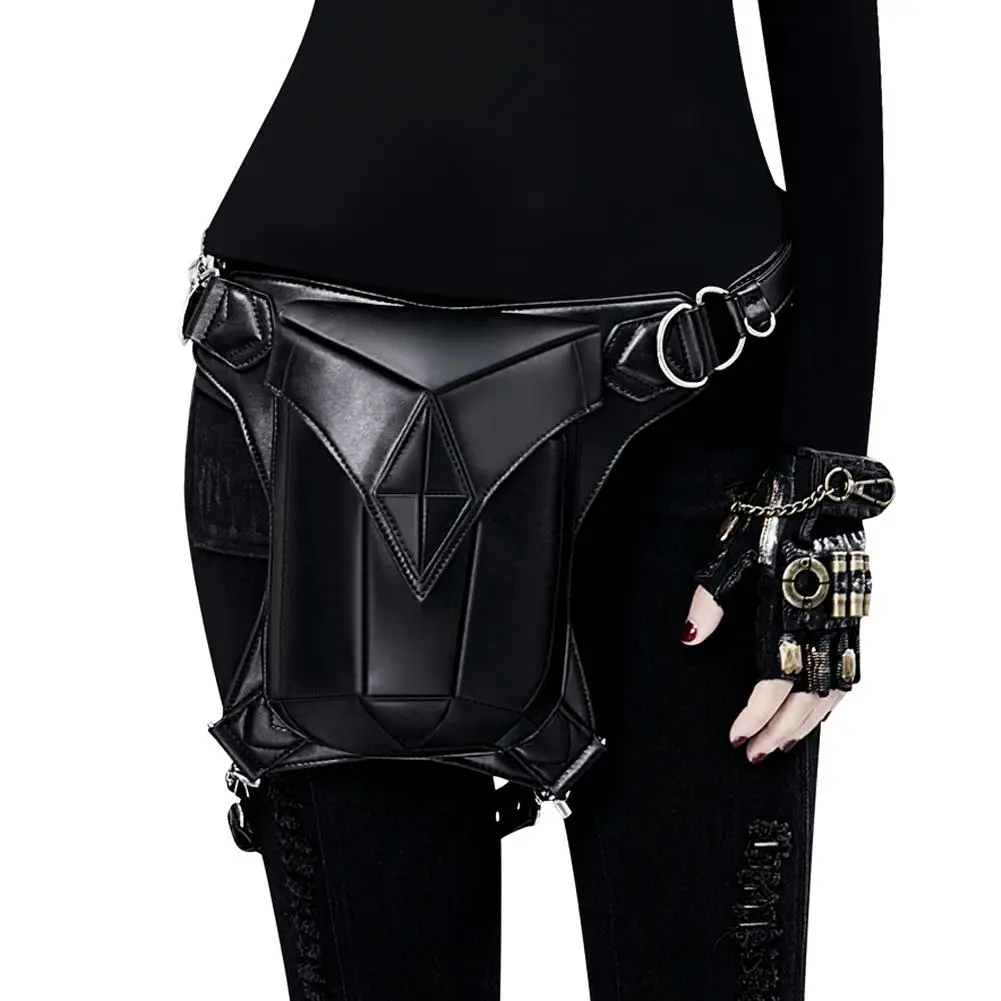 

Steampunk Belt Bag Women's Halloween Black Retro Women's Bag Women's Shoulder Bag Men's Outdoor Splicing Waist Bag Fanny Pack