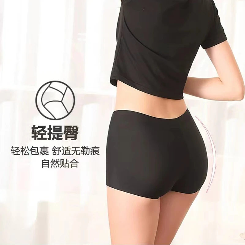 Women Seamless Safety Short Pants Panties Anti Exposure Underwear L XL Black Casual Ventilate Soft Sports Fitness Yoga