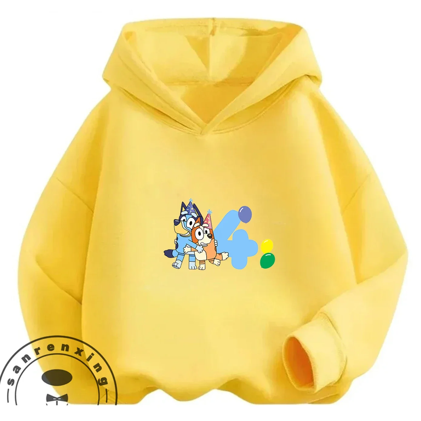 Children Casual Street Hoodie Bluey Cute Cartoon Print For …