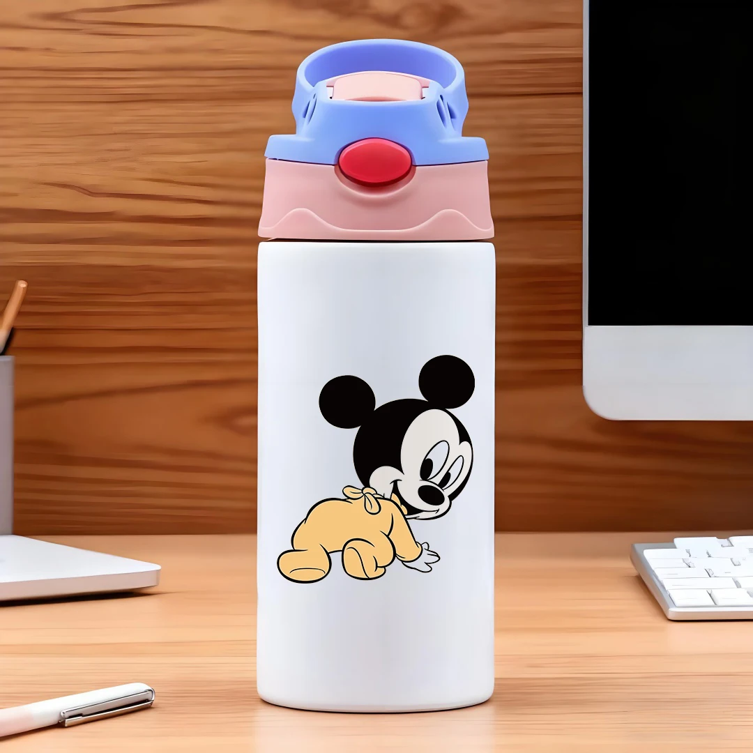 

Disney Mickey Mouse Classic Cartoon Design 304 Stainless Steel Cartoon Straw Cup Children's Water Cup New Year Gift