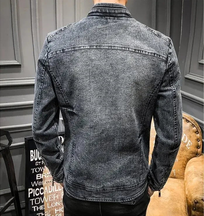 Autumn Winter Men's Denim Jackets Korean Fashion Slim Fit Mens Jacket High-quality Retro Cotton Thick Plush Warm Denim Jacke Men