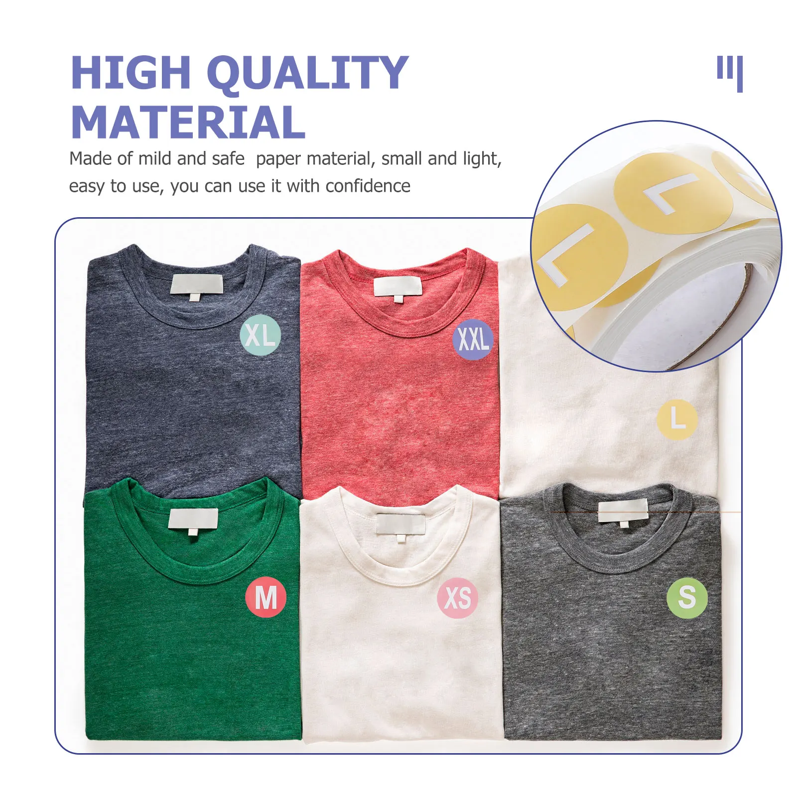 

7 Rolls Size Stickers Round Self-Adhesive Clothing Tags Garment Labels Apparel Marking File Marker Wardrobe Organization Safe