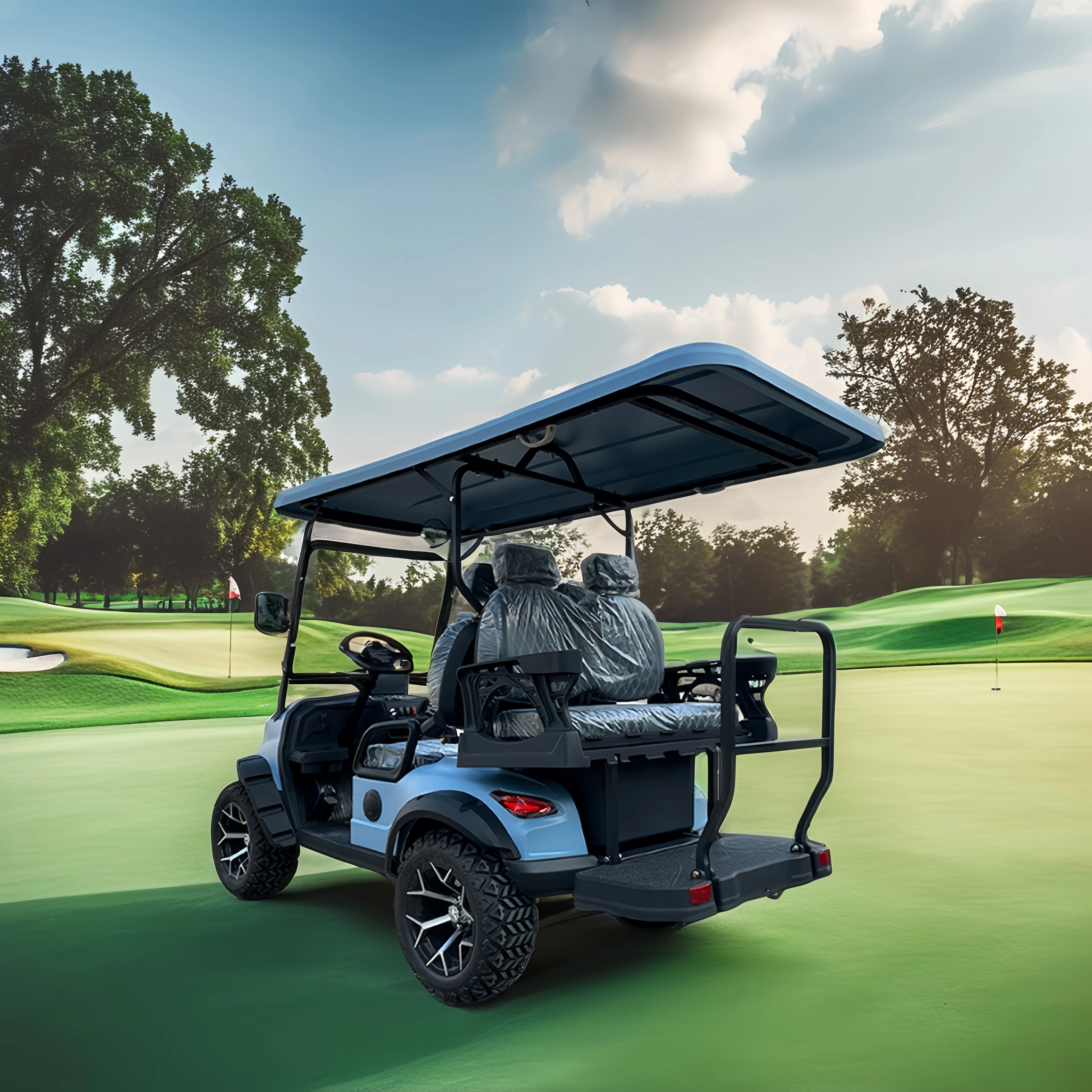 وافق CE 72 فولت التيار المتناوب نظام بطارية ليثيوم الصين 2 مقاعد الكهربائية فائدة جولف عربات التي تجرها الدواب سيارة توليد الطاقة الشمسية #4