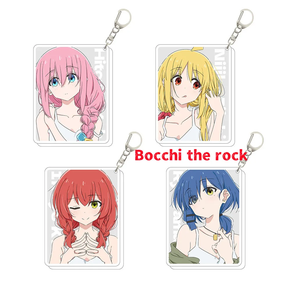 New Anime Bocchi The Rock Girls HD Figures Acrylic Keychain Gotou Hitori Ijichi Nijika Yamada Ryo Kita Ikuyo Keyring Gifts