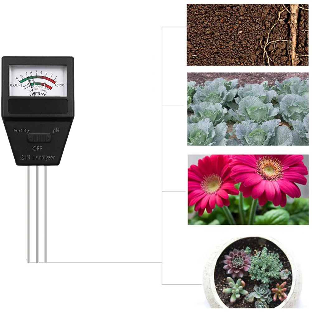 2 In 1 Plant Fertile Measure Device Avoid Premature Defoliation Soil Moisture PH Tester for Plants Measuring Moisture