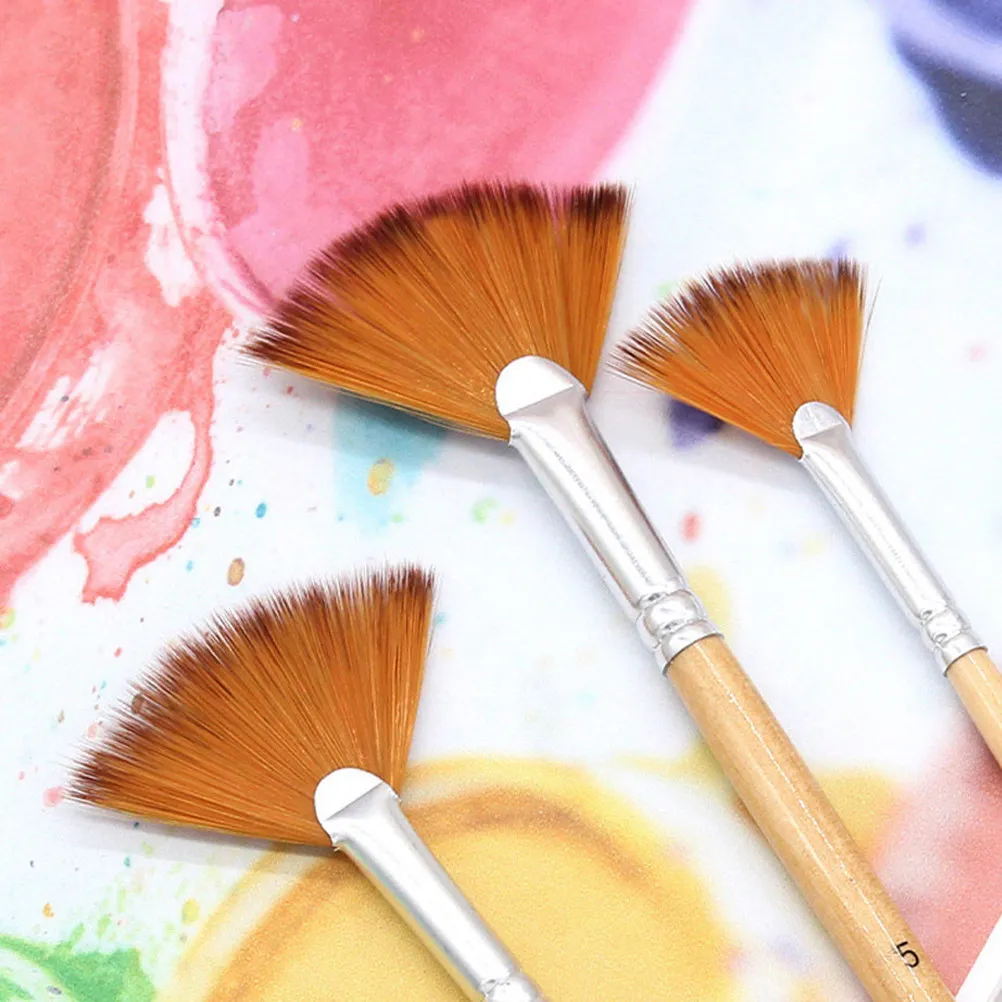 

5Pcs Painting Brush Set Kids Portable Multi-Function Fan Painting Watercolor Draw Supplies Ergonomic Wear-Resistant Daily Paint